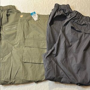 Rue+ Bundle Green and Gray Cargo Pants with Pockets. Light weight. Jogger style.